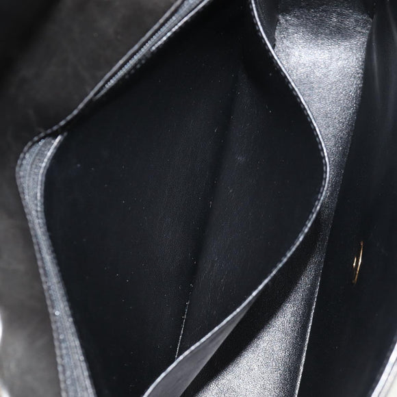 CHANEL Matelasse Chain Hand Bag Lamb Skin Black Gold CC Auth yk19760V