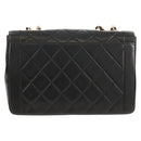 CHANEL Matelasse Chain Hand Bag Lamb Skin Black Gold CC Auth yk19760V-3