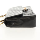 CHANEL Matelasse Chain Hand Bag Lamb Skin Black Gold CC Auth yk19760V-4
