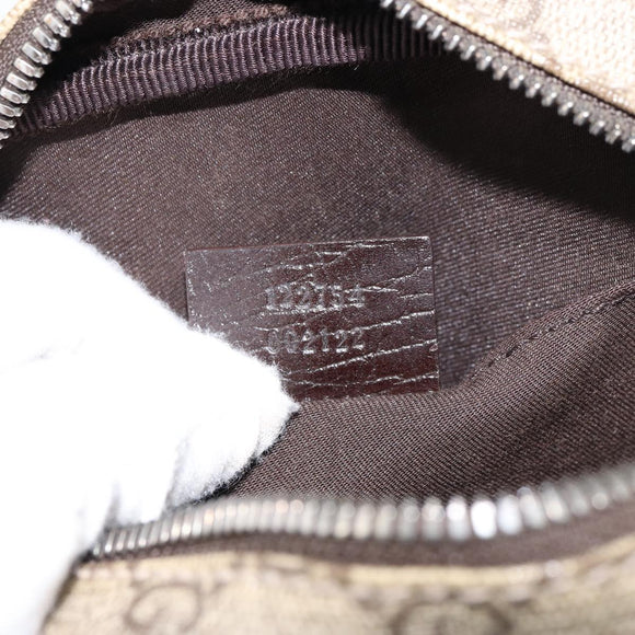 GUCCI GG Supreme Shoulder Bag PVC Beige Silver 122754 Auth yk19762