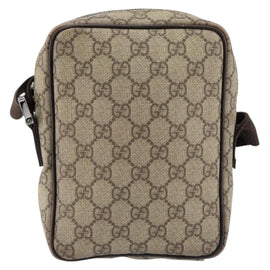 GUCCI GG Supreme Shoulder Bag PVC Beige Silver 122754 Auth yk19762 - 0