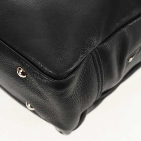 SAINT LAURENT Shoulder Bag Leather Black Silver 227747 Auth yk19763V