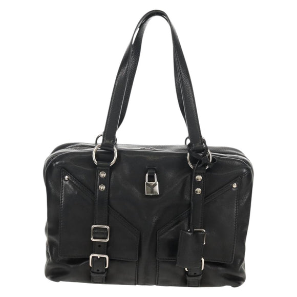 SAINT LAURENT Shoulder Bag Leather Black Silver 227747 Auth yk19763V