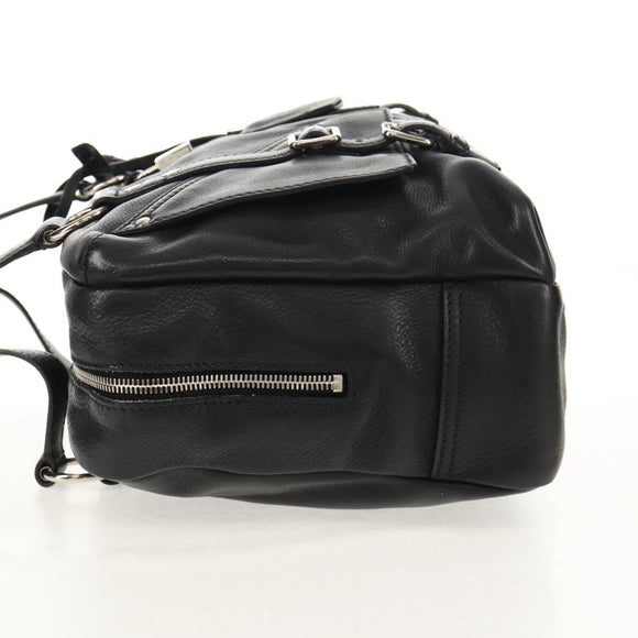 SAINT LAURENT Shoulder Bag Leather Black Silver 227747 Auth yk19763V