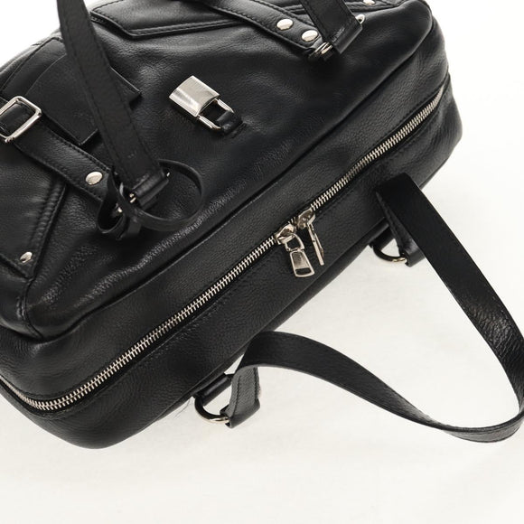 SAINT LAURENT Shoulder Bag Leather Black Silver 227747 Auth yk19763V