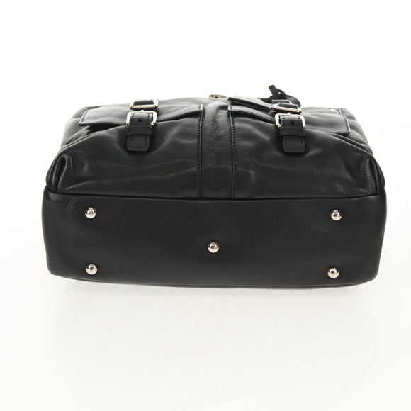 SAINT LAURENT Shoulder Bag Leather Black Silver 227747 Auth yk19763V