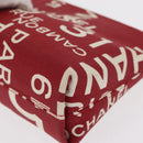 CHANEL Bycy Pouch Canvas Red CC Auth yk19768-14