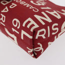 CHANEL Bycy Pouch Canvas Red CC Auth yk19768-16