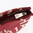 CHANEL Bycy Pouch Canvas Red CC Auth yk19768-17