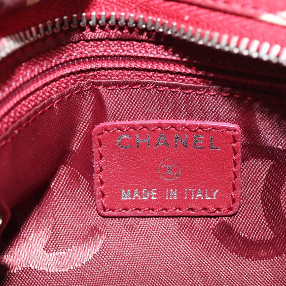 CHANEL Bycy Pouch Canvas Red CC Auth yk19768