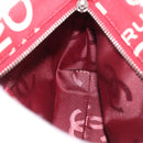 CHANEL Bycy Pouch Canvas Red CC Auth yk19768-19