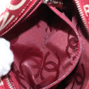 CHANEL Bycy Pouch Canvas Red CC Auth yk19768-22