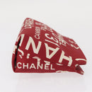 CHANEL Bycy Pouch Canvas Red CC Auth yk19768-3