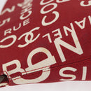 CHANEL Bycy Pouch Canvas Red CC Auth yk19768-5