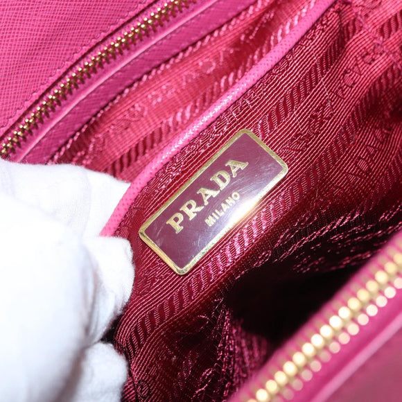 PRADA Galleria Hand Bag Safiano leather 2way Pink Gold Auth yk19769