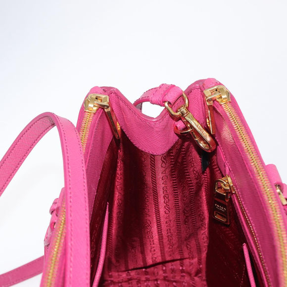 PRADA Galleria Hand Bag Safiano leather 2way Pink Gold Auth yk19769