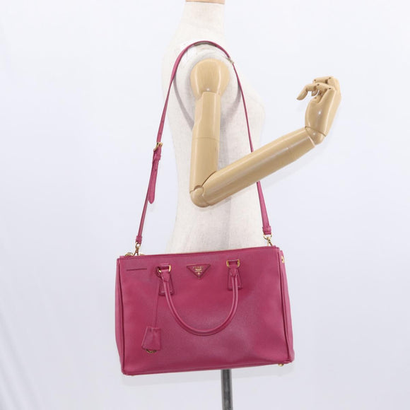 PRADA Galleria Hand Bag Safiano leather 2way Pink Gold Auth yk19769