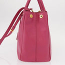 PRADA Galleria Hand Bag Safiano leather 2way Pink Gold Auth yk19769-3