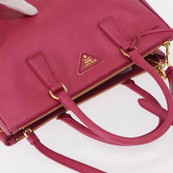 PRADA Galleria Hand Bag Safiano leather 2way Pink Gold Auth yk19769