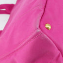 PRADA Canapa MM Handtas Canvas Roze Goud Auth yk19772-16