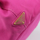 PRADA Canapa MM Hand Bag Canvas Pink Gold Auth yk19772-17