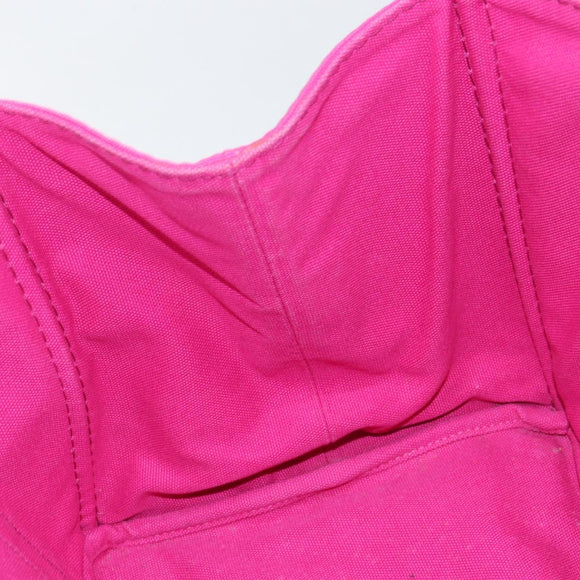 PRADA Canapa MM Hand Bag Canvas Pink Gold Auth yk19772