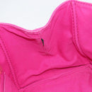 PRADA Canapa MM Hand Bag Canvas Pink Gold Auth yk19772-19