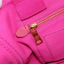 PRADA Canapa MM Hand Bag Canvas Pink Gold Auth yk19772-20