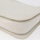 CELINE Shoulder Bag Leather White Gold Auth yk19773-17