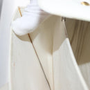 CELINE Shoulder Bag Leather White Gold Auth yk19773-24