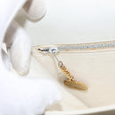 CELINE Shoulder Bag Leather White Gold Auth yk19773-25