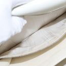 CELINE Shoulder Bag Leather White Gold Auth yk19773-26