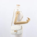 CELINE Shoulder Bag Leather White Gold Auth yk19773-27