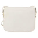 CELINE Shoulder Bag Leather White Gold Auth yk19773-2