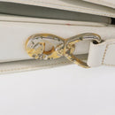 CELINE Shoulder Bag Leather White Gold Auth yk19773-4