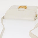 CELINE Shoulder Bag Leather White Gold Auth yk19773-7