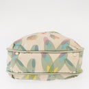 CHANEL Tote Bag Canvas White Silver CC Auth yk19774-10