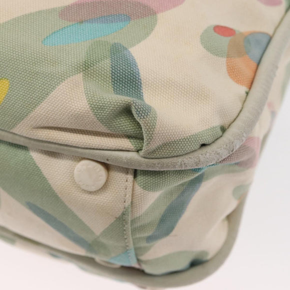 CHANEL Tote Bag Canvas White Silver CC Auth yk19774