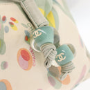 CHANEL Tote Bag Canvas White Silver CC Auth yk19774-15