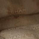 CHANEL Tote Bag Canvas White Silver CC Auth yk19774-18