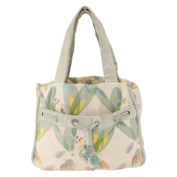 CHANEL Tote Bag Canvas White Silver CC Auth yk19774 - 0