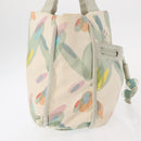 CHANEL Tote Bag Canvas White Silver CC Auth yk19774-5