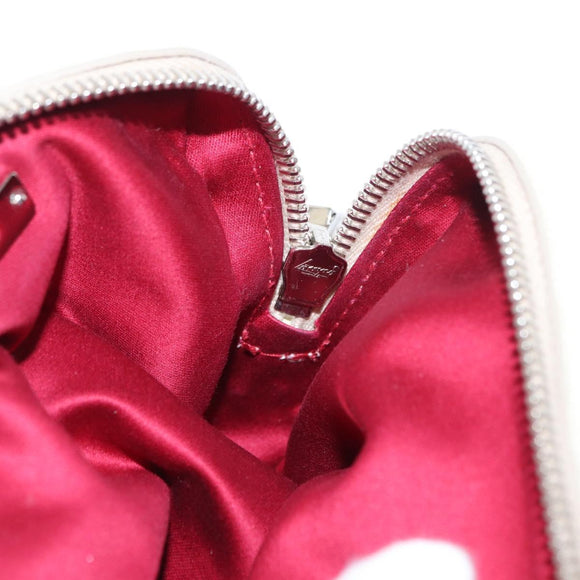 Miu Miu Chain Shoulder Bag Leather Cream Silver Auth yk19775