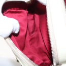 Miu Miu Chain Shoulder Bag Leather Cream Silver Auth yk19775-21