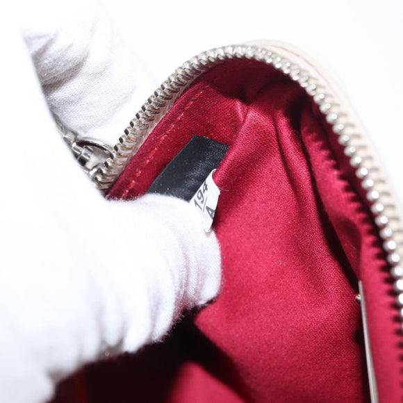 Miu Miu Chain Shoulder Bag Leather Cream Silver Auth yk19775