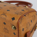 MCM Logogram Vicetos Hand Bag PVC Leather Brown Gold Auth yk19777-10