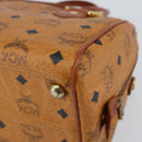 MCM Logogram Vicetos Hand Bag PVC Leather Brown Gold Auth yk19777-12