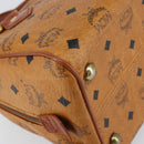 MCM Logogram Vicetos Hand Bag PVC Leather Brown Gold Auth yk19777-13