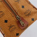 MCM Logogram Vicetos Hand Bag PVC Leather Brown Gold Auth yk19777-16