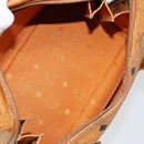 MCM Logogram Vicetos Hand Bag PVC Leather Brown Gold Auth yk19777-17